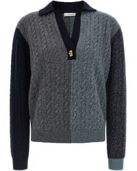 Ferragamo - Color Block Braid Sweater - Lyst