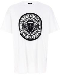 Balmain - Logo Medallion T-Shirt - Lyst
