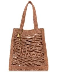 Chloé - Antiqued Raffia Estate Banana Shopping Bag - Lyst