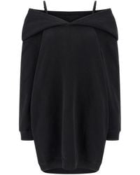 MM6 by Maison Margiela - Off-Shoulder Hooded Dress - Lyst