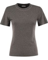 Peserico - Viscose Jersey T-Shirt With Lurex - Lyst