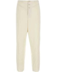 Saint Laurent - Ivory Satin Pant - Lyst