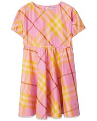 Burberry - Checked Short Sleeved Dress - Lyst