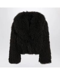 Blancha - Short Chocolate Fur Jacket - Lyst