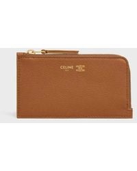 Celine - Logo Zipped Card Holder - Lyst