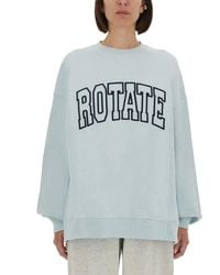 ROTATE BIRGER CHRISTENSEN - Oversized Organic Cotton Sweatshirt With Bold Logo - Lyst