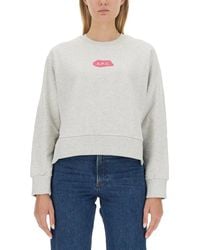 A.P.C. - Cropped Hem Sweatshirt - Lyst