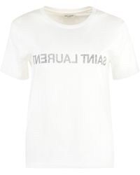 Saint Laurent - T-Shirt Col Rond (Vo - Lyst
