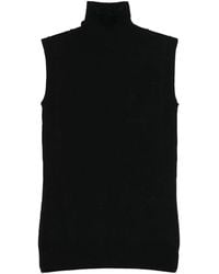 Max Mara - Turtle Neck Sleeves Less Woven "Vertigo" Top - Lyst