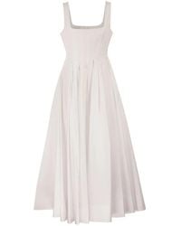 Sportmax - Spxgiro – Structured Cotton Midi Dress With Full Skirt - Lyst