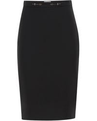 Elisabetta Franchi - Midi Pencil Skirt With Logo Belt - Lyst