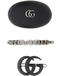 Gucci - Leather And Metal Hair Clips Set - Lyst