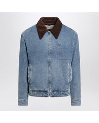 Ami Paris - Faded-Effect Ami De Coeur Denim Jacket - Lyst