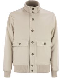 Peserico - Wool And Cashmere Bomber Jacket - Lyst