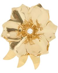 Miu Miu - Goldtone Metal Brooch With Crystal - Lyst