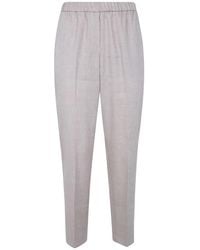 Peserico - Linen Wool Blend Natural Stretch "Estrato" Trousers - Lyst