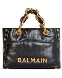 Balmain - Small Soft 1945 Calf Leather Tote Bag - Lyst