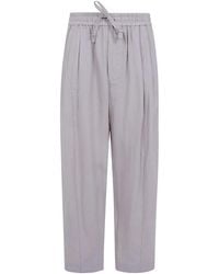 Ziggy Chen - Thin Stripe Drawstring Trousers - Lyst