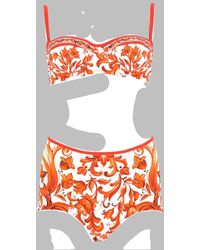 Dolce & Gabbana - Printed Two-Piece Bikini Set - Lyst