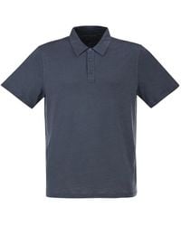 Majestic - Stretch Linen Polo Shirt With Button Placket - Lyst