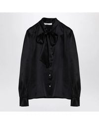 Alessandra Rich - Silk Shirt With Bow - Lyst