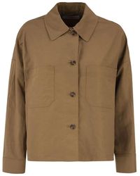 Weekend by Maxmara - Wkdvettura – Short Cotton And Linen Jacket With Drawstring - Lyst