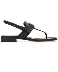 Ferragamo - Gancini Leather Thong Sandals - Lyst