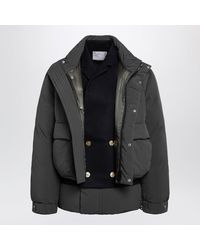 Sacai - Khaki/ Down Jacket With Wool Insert - Lyst