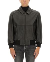 BOSS - Leather Jacket - Lyst