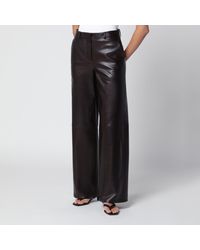Nour Hammour - Coda Wideleg Leather Trousers - Lyst