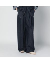 Dries Van Noten - Denim Wide-Leg Trousers With Pleats - Lyst