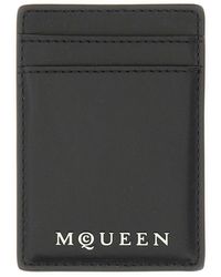 McQueen - Magnetic Card Holder With Logo - Lyst