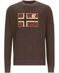 Napapijri - Archive Logo-Patch Waffle-Knit Sweater - Lyst