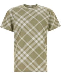 Burberry - Printed Stretch Cotton Blend T-Shirt - Lyst