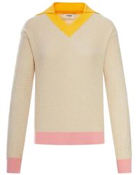 Fendi - Light Cotton And Silk Sweater - Lyst