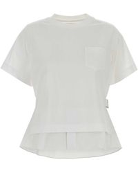 Sacai - Poplin X Cotton Jersey T-Shirt - Lyst