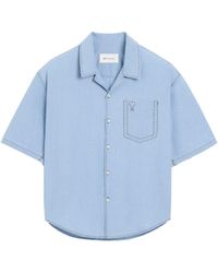 Ami Paris - Boxy Short-Sleeve Shirt With Mini Shark Collar - Lyst