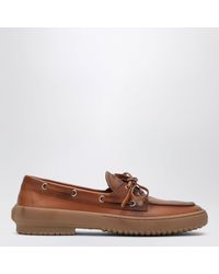 Miu Miu - Leather Deck Shoes - Lyst