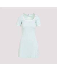 Courreges - Courregès Light Mint Cotton Contrast Dress - Lyst