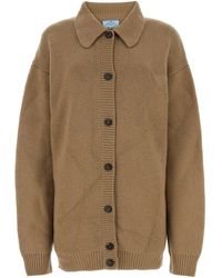 Prada - Biscuit Cashmere Cardigan - Lyst