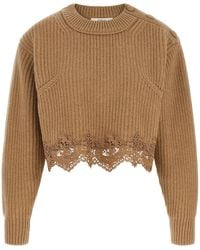 Chloé - Cropped Lace Sweater - Lyst