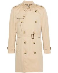 Burberry - Double Breasted Cotton Trench Coat - Lyst