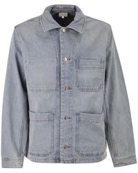 A.P.C. - Cotton Denim Jacket With Patch Pockets - Lyst