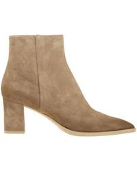 Santoni - Mid-Heel Suede Ankle Boots - Lyst