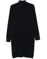 Fabiana Filippi - Platinum Turtle Neck Knit Dress - Lyst