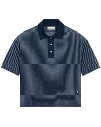 Ami Paris - Cotton Striped Fit Polo Adc - Lyst