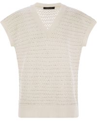 Fabiana Filippi - Cotton Crochet Jumper With Sequins Sweater - Lyst