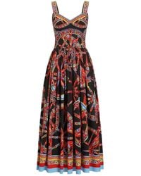 Dolce & Gabbana - Carretto-Print Poplin Dress - Lyst