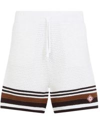 CASABLANCA - Cotton Striped Bermuda Shorts - Lyst
