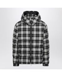 Moncler - Ivory Check-Pattern Down Jacket - Lyst